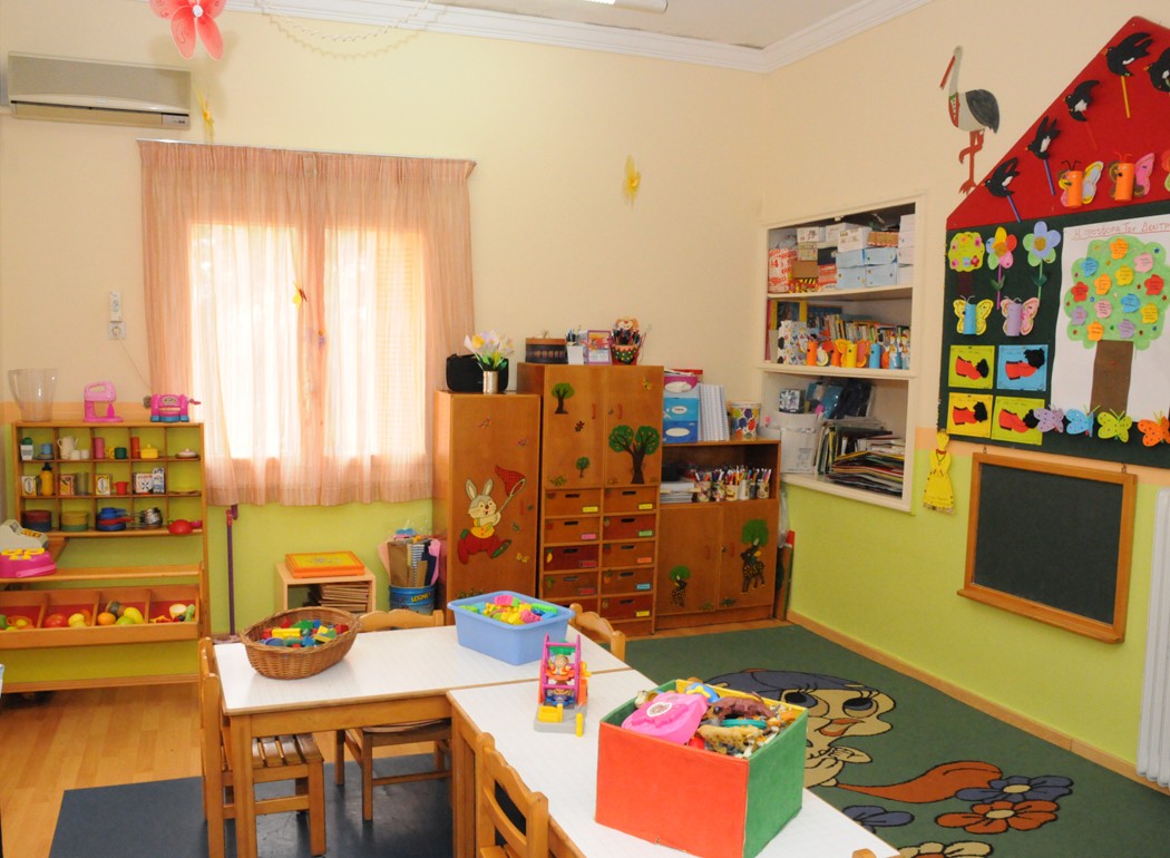 Play corner with educational toys